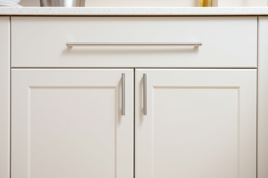 Person cleaning and maintaining kitchen cabinets